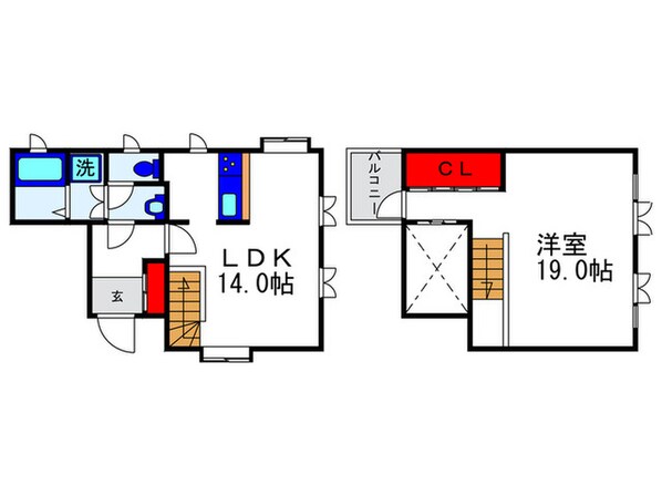 パラツィーナエスタ岡上の町の物件間取画像